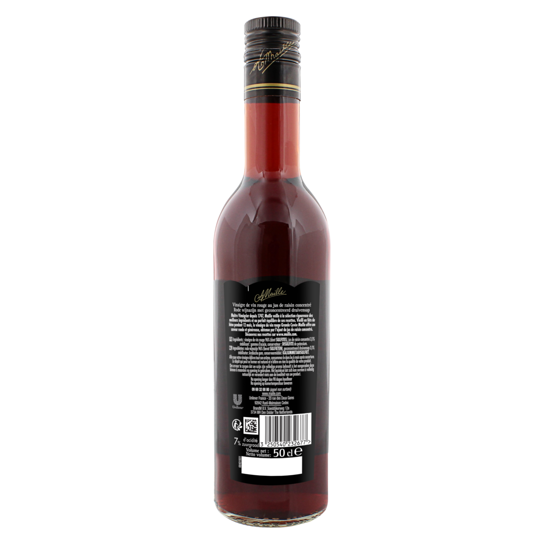 Vinaigre de Vin Rouge adouci au Jus de Raisin Concentré 50 cl