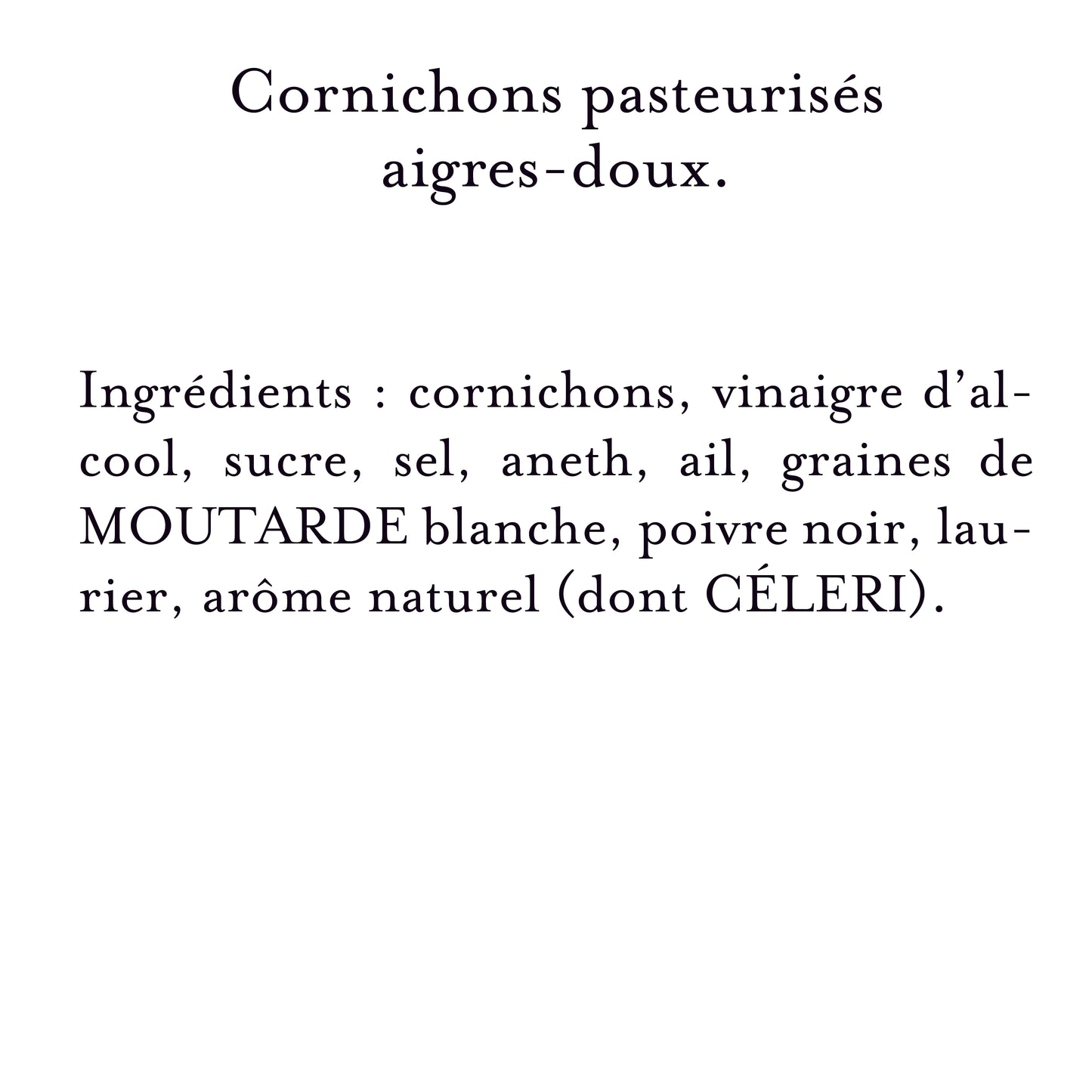 Cornichons à la Russe Bocal 440 g