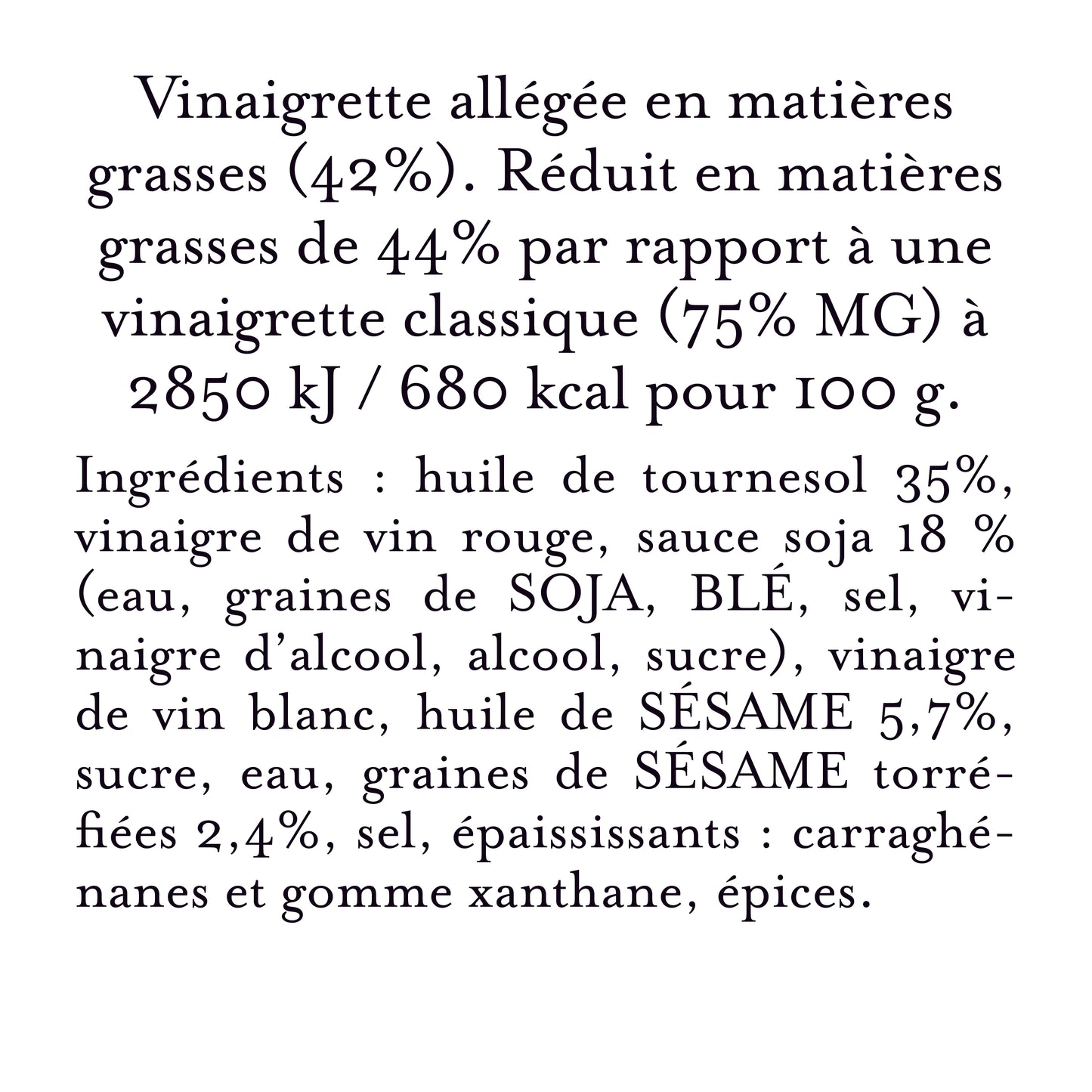 Vinaigrette Huile de Sésame & Sauce Soja Graines de Sésame Torrefiées, 360 ml