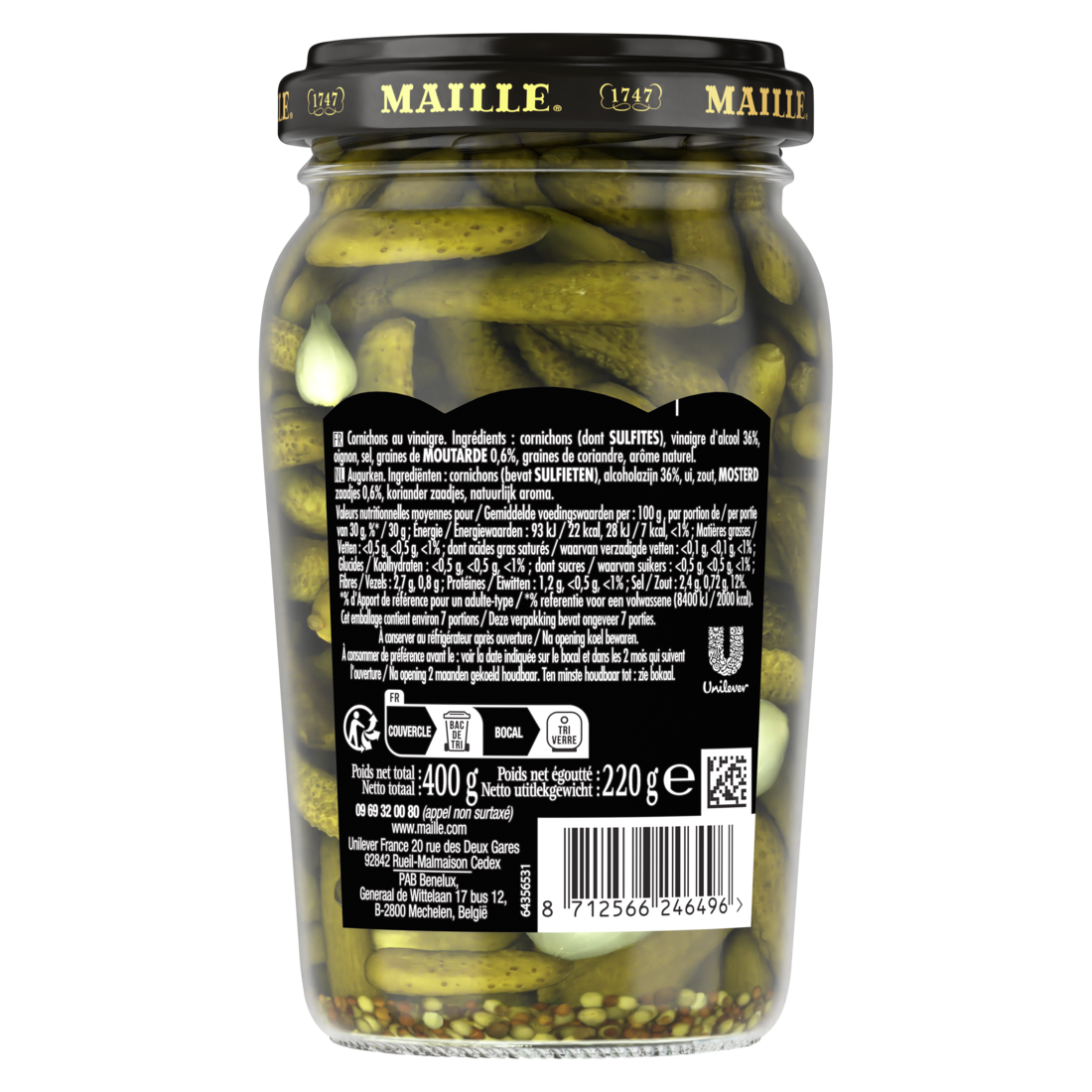 Cornichons extra fins, 220g