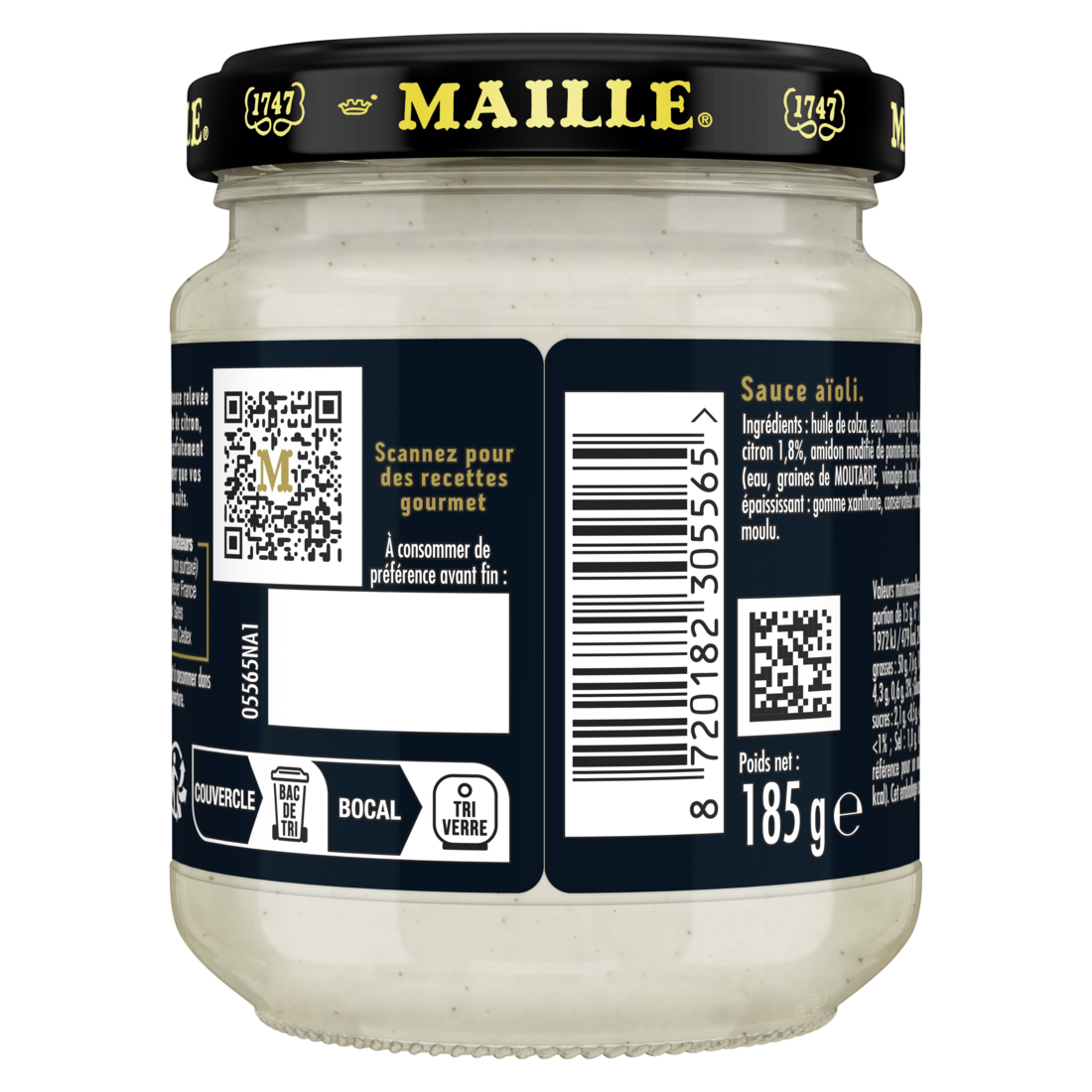 Maille Sauce Aïoli, Zeste de Citron, 185g