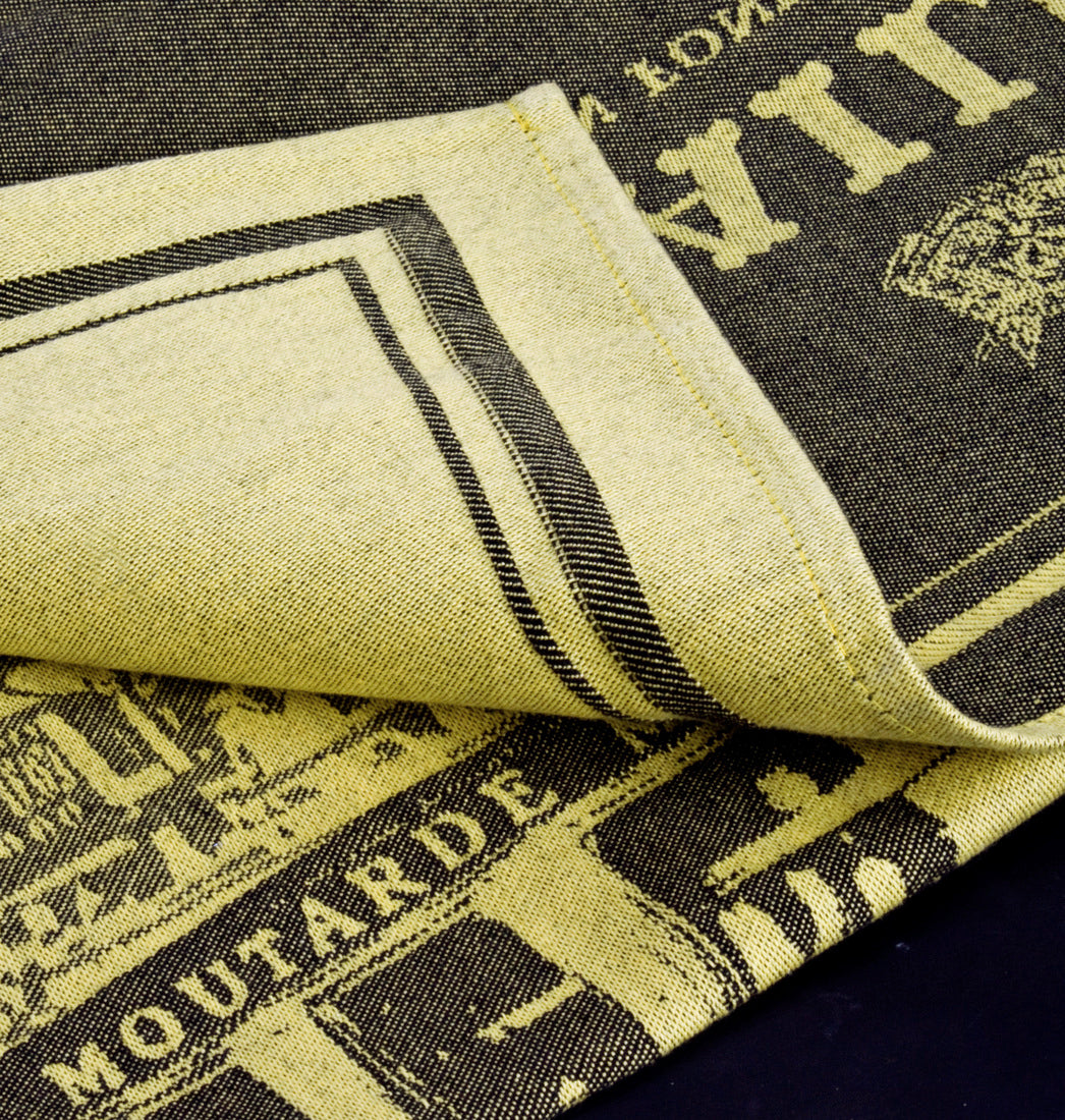 Linge de Maison, Torchon Dijon tissé par la Maison Moutet