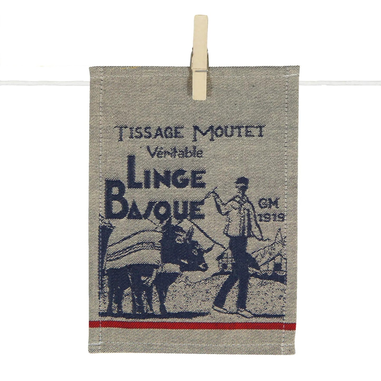 Para tapas Linge Basque tissé par la Maison Moutet