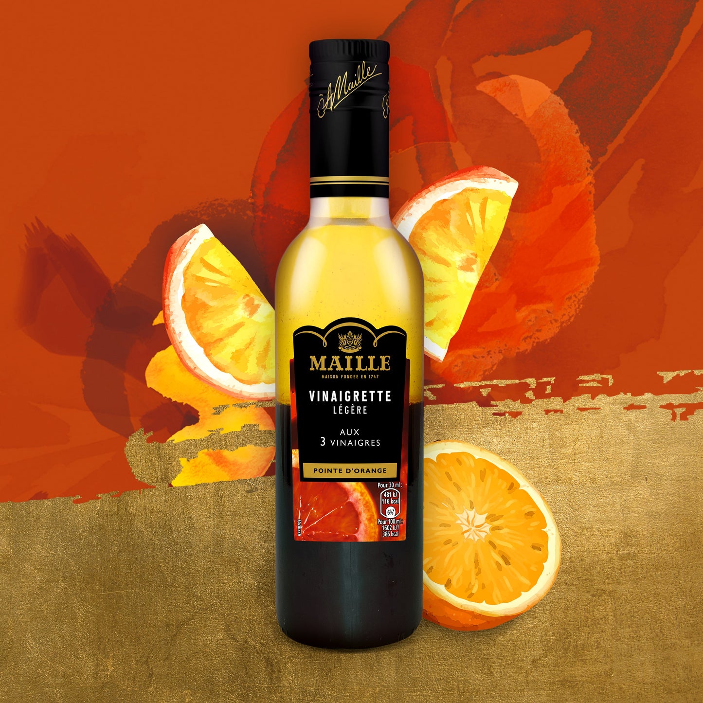 Vinaigrette Légère aux 3 Vinaigres Pointe d'Orange 36 cl