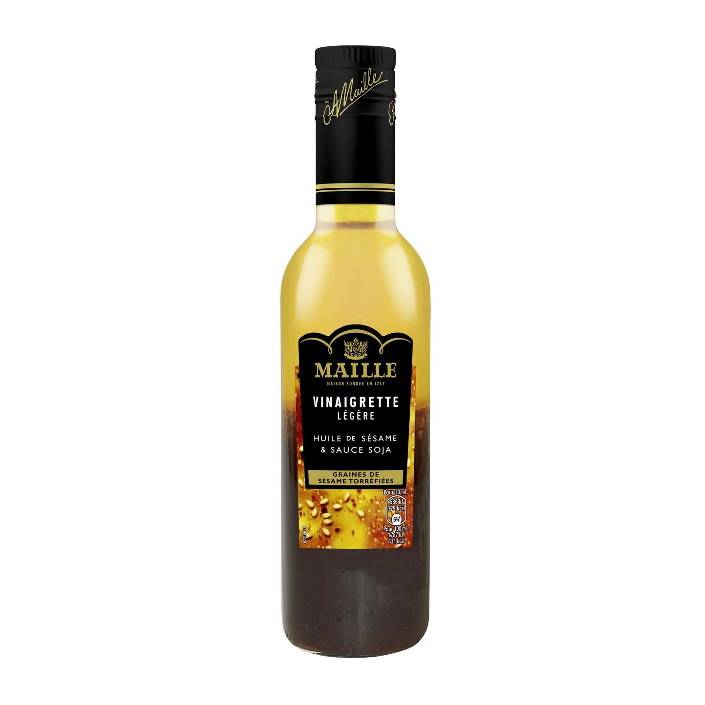 Vinaigrette Huile de Sésame & Sauce Soja Graines de Sésame Torrefiées, 360 ml
