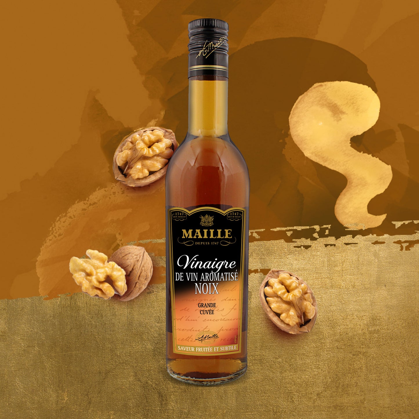 Vinaigre de Vin Blanc Aromatisé Noix 50 cl