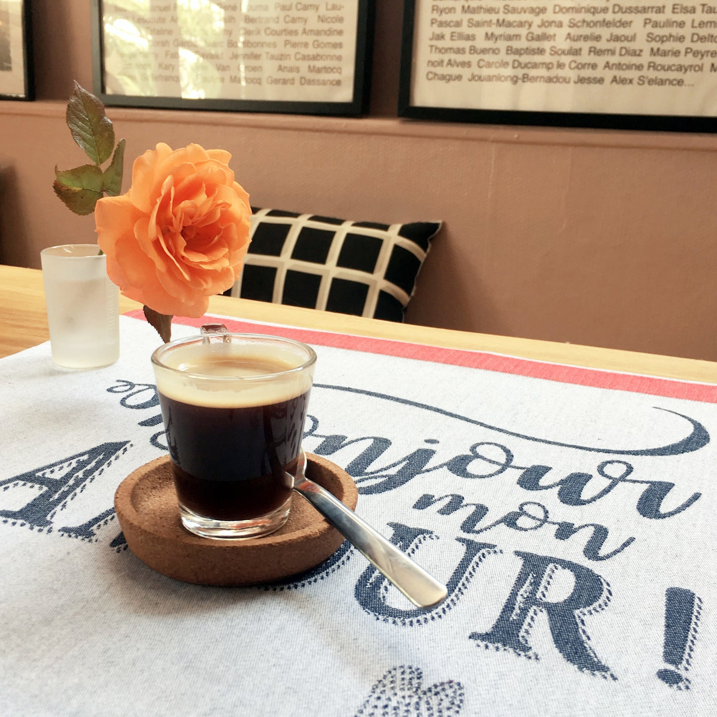 Linge de maison, Torchon en coton Bonjour mon amour Fille