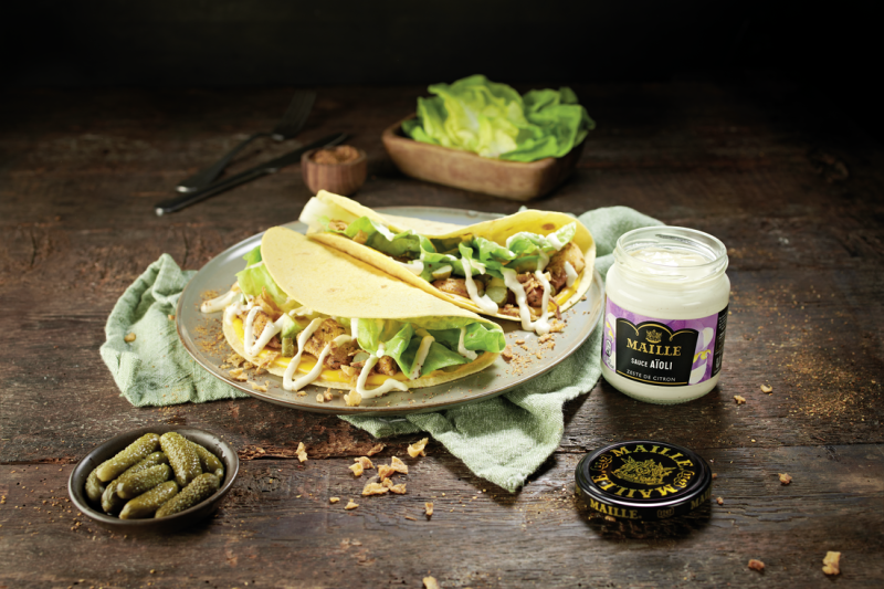 Tacos de poulet & sauce aïoli Maille