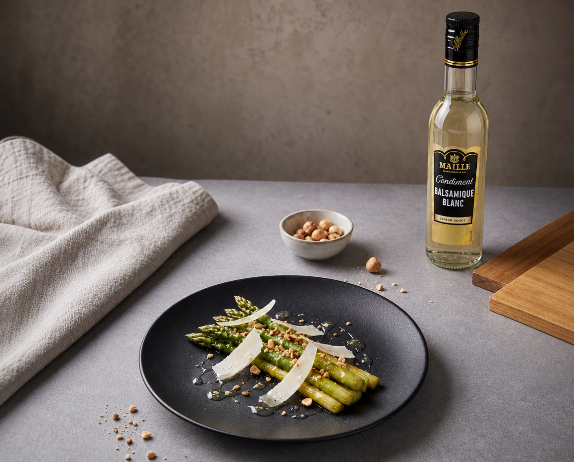 Asperges rôties, parmesan et balsamique blanc | Maille