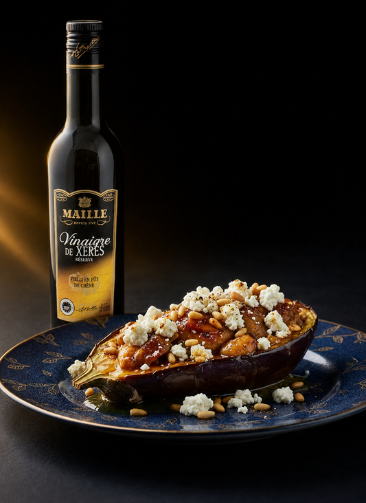 Aubergines rôties, feta et Vinaigre de Xérès | Maille