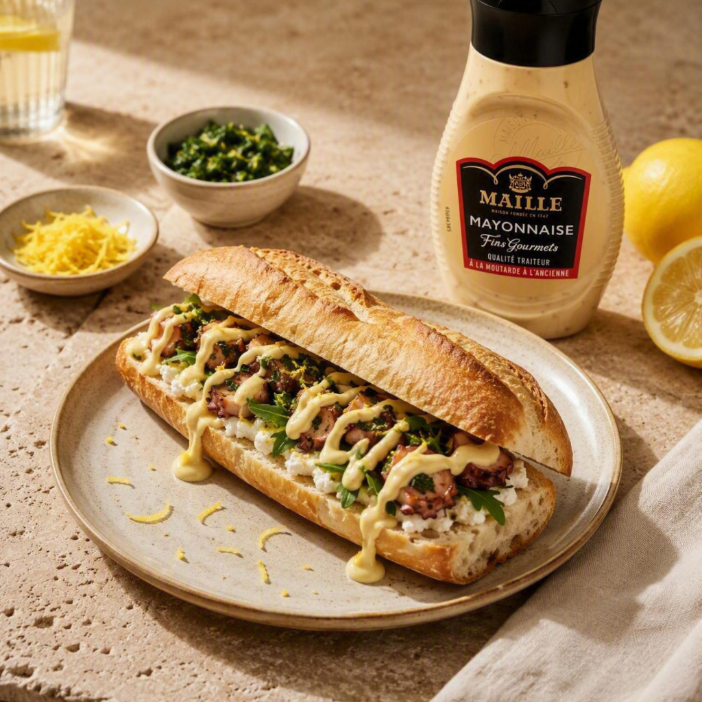 Sandwich au poulpe, citron et mayonnaise | Maille
