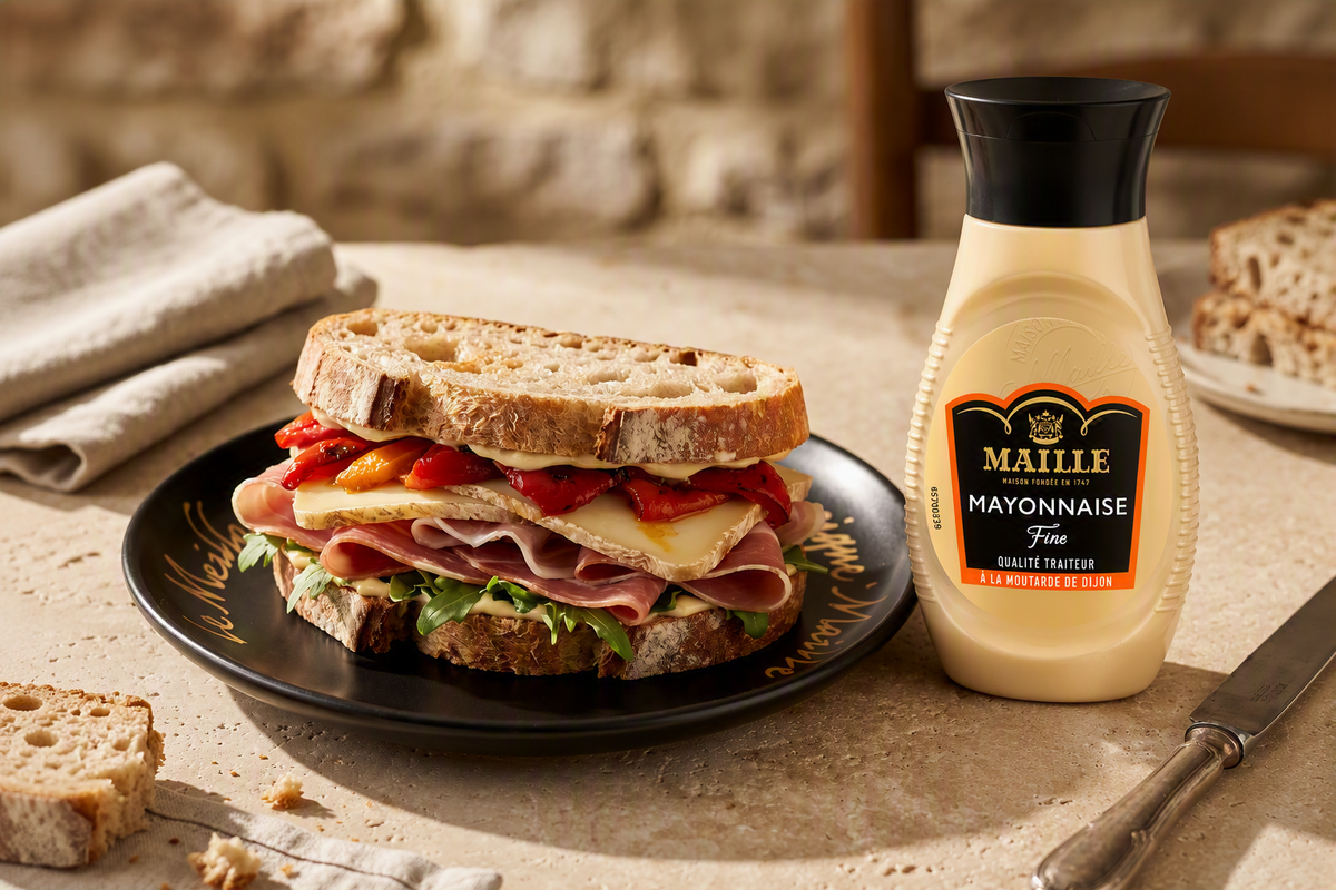 Sandwich jambon de Bayonne sur pain au levain | Maille