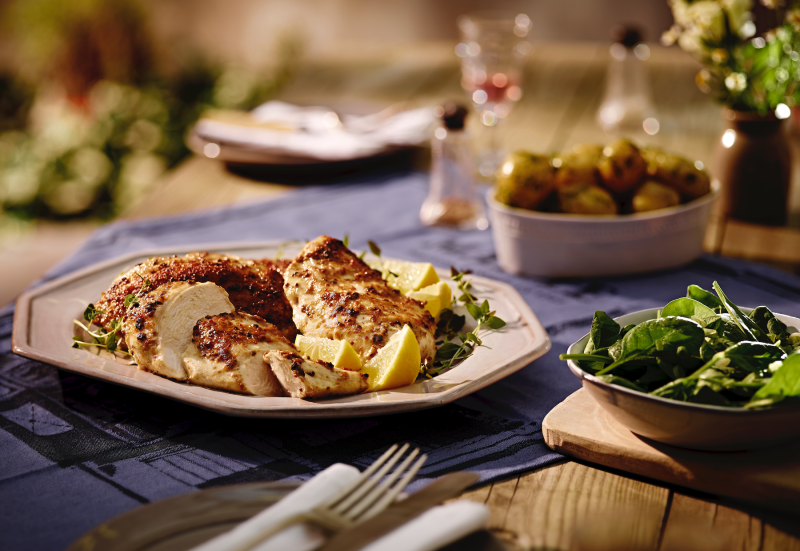 Blancs de poulet marinés à la moutarde Maille