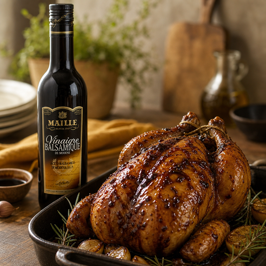 Poulet rôti laqué au balsamique | Maille