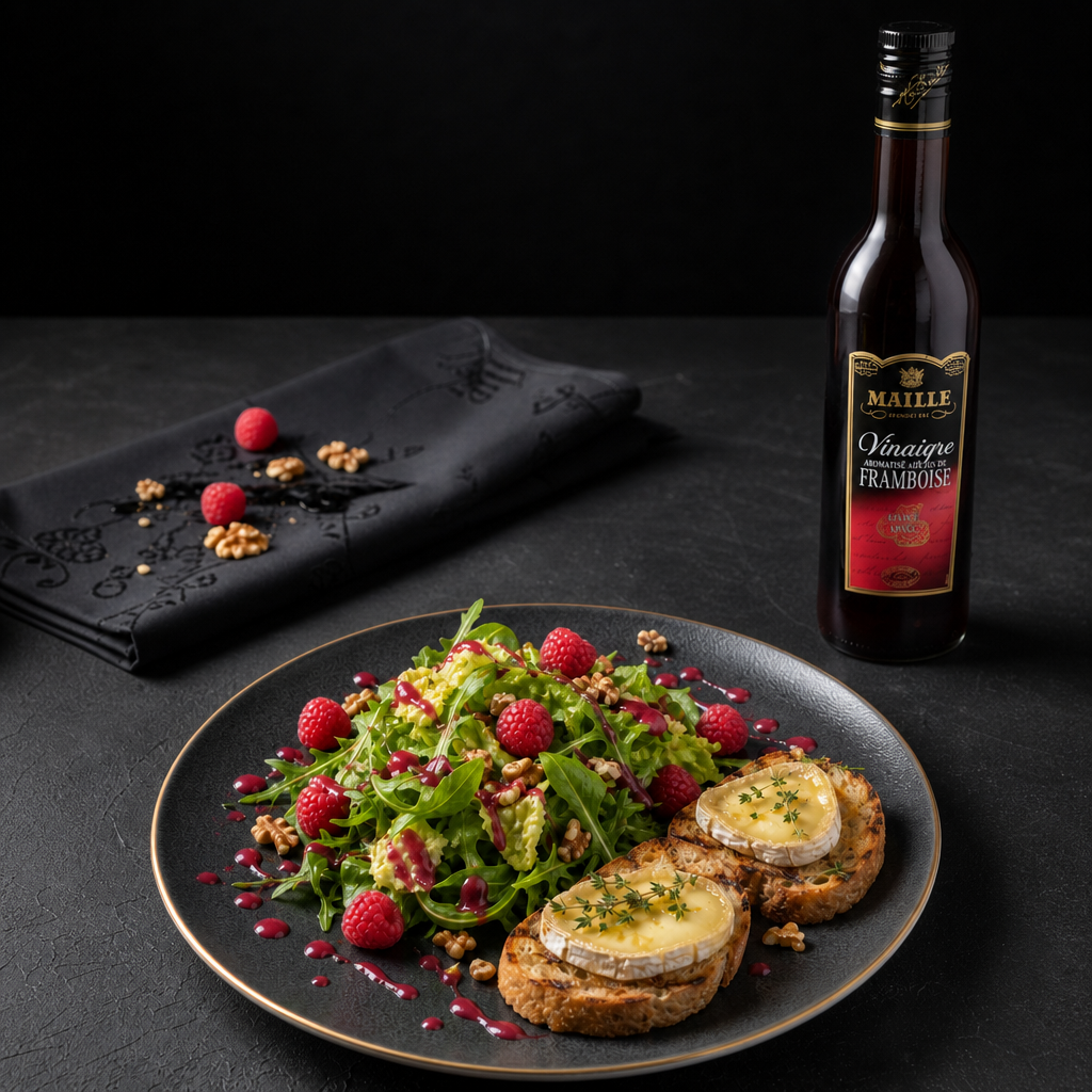 Salade chèvre chaud au vinaigre de framboise | Maille