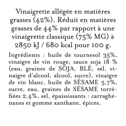 Vinaigrette huile de sésame & sauce soja graines de sésame torrefiées, 360 ml