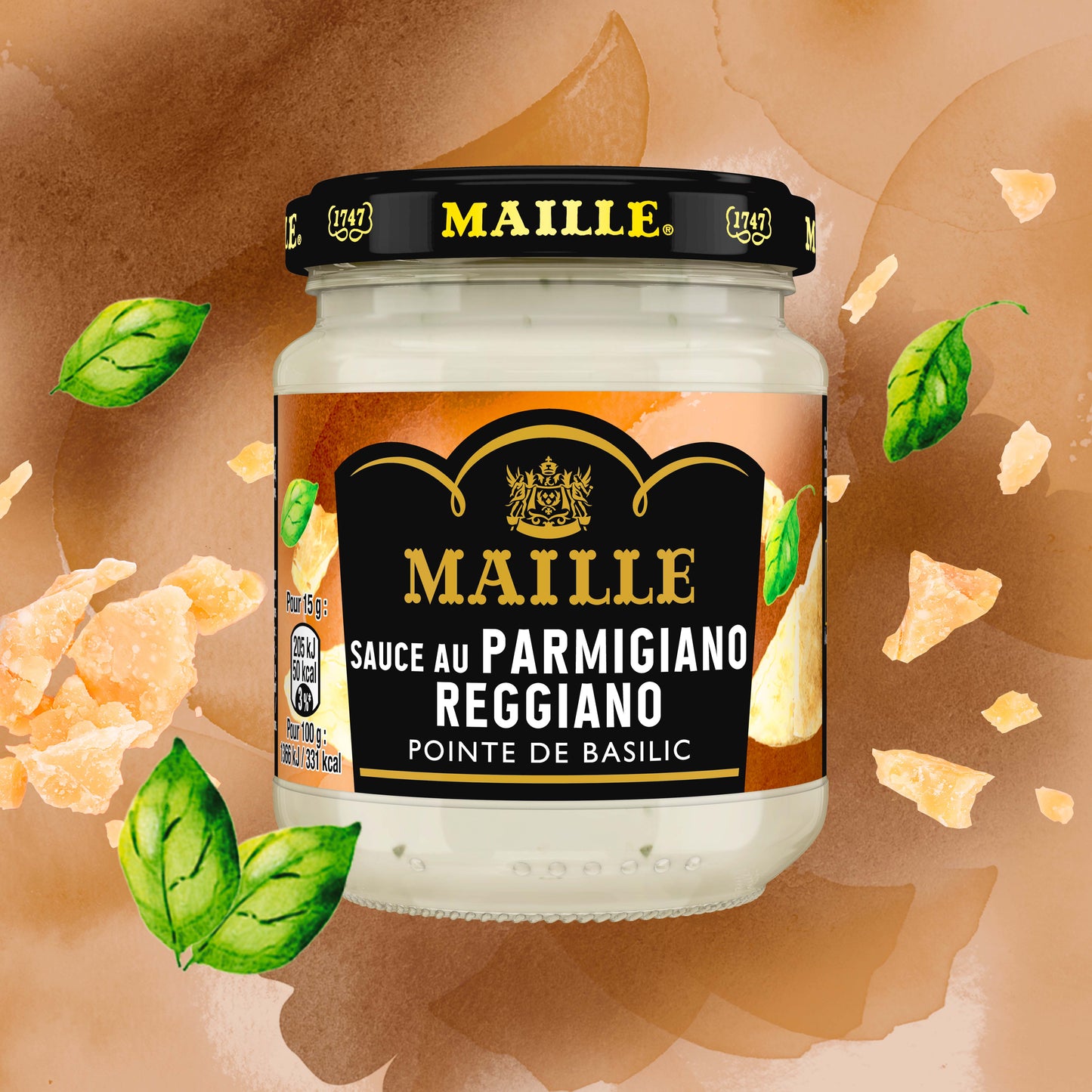 Maille Sauce au Parmigiano Reggiano, Pointe de Basilic, 190g