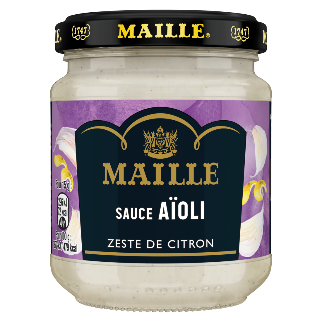 Maille Sauce Aïoli, Zeste de Citron, 185g