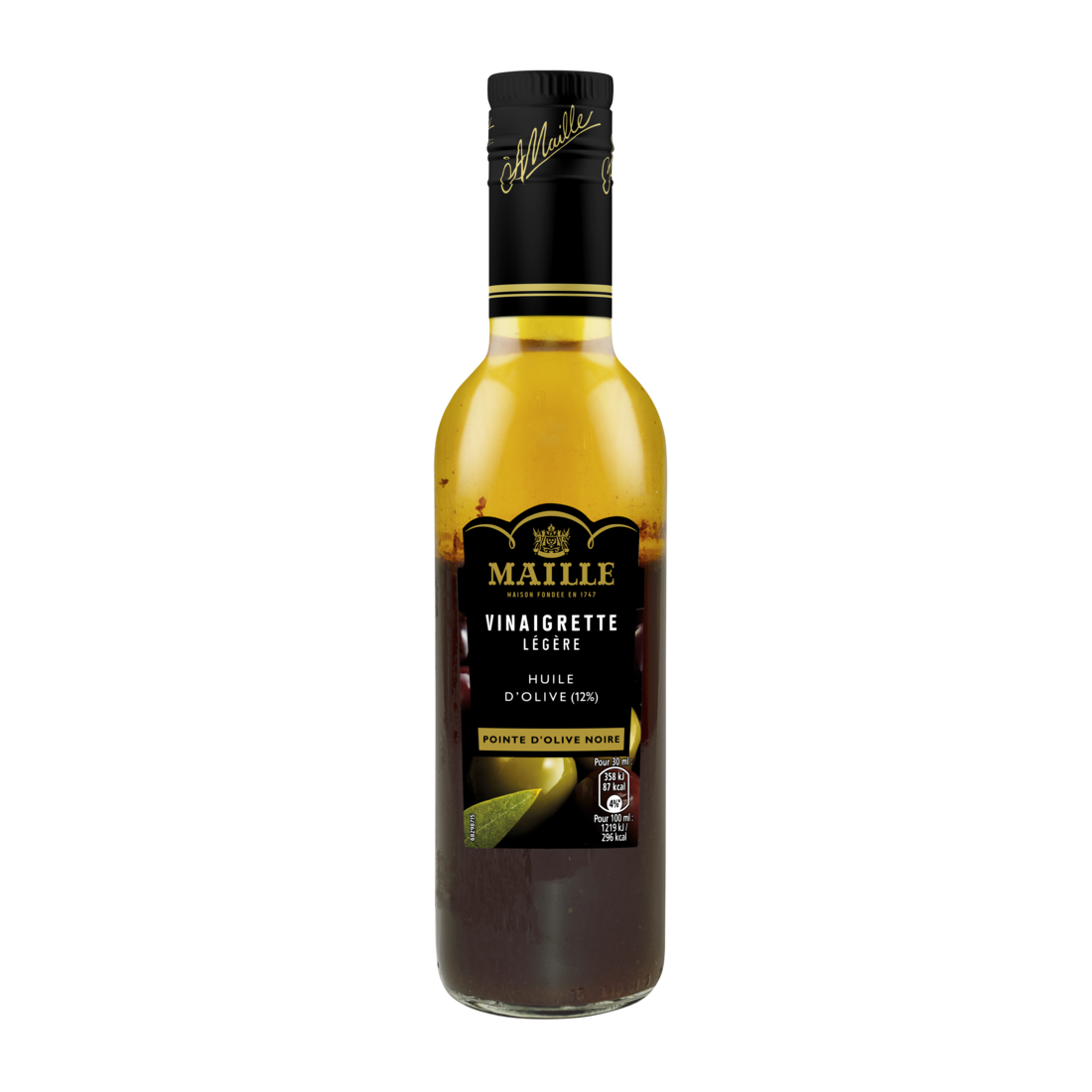 Vinaigrette Légère Huile d'Olive (12%) Pointe d'Olive Noire 36 CL