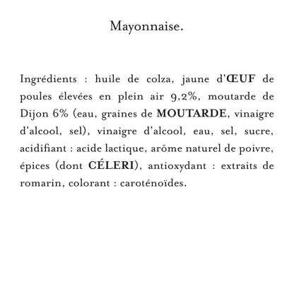 Mayonnaise Fine Qualité Traiteur Bocal 320 g