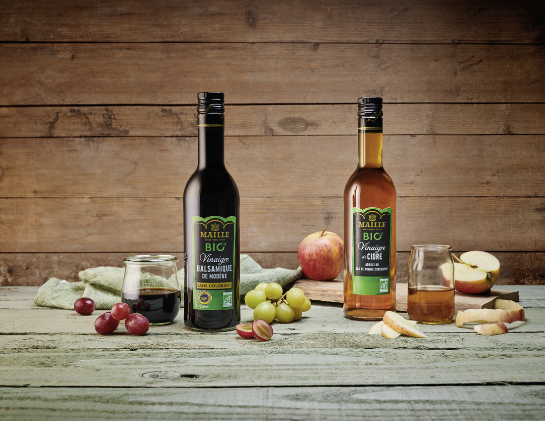 Maille Vinaigre de Cidre Adouci au Jus de Pomme Concentré BIO, 500 ml