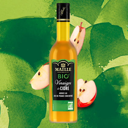 Maille Vinaigre de Cidre Adouci au Jus de Pomme Concentré BIO, 500 ml