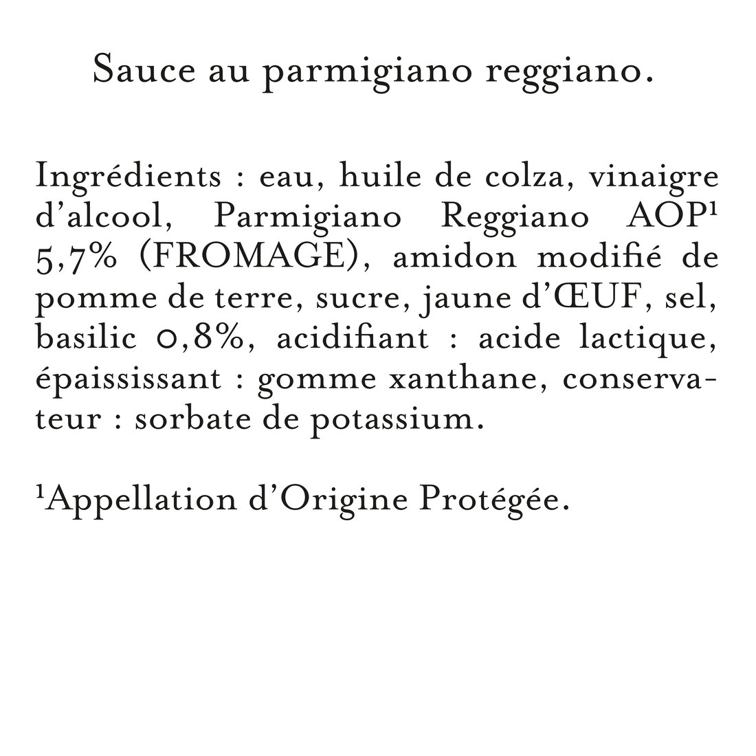 Maille Sauce au Parmigiano Reggiano, Pointe de Basilic, 190g
