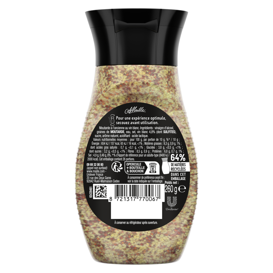 Moutarde à l’ancienne Vin Blanc 260g