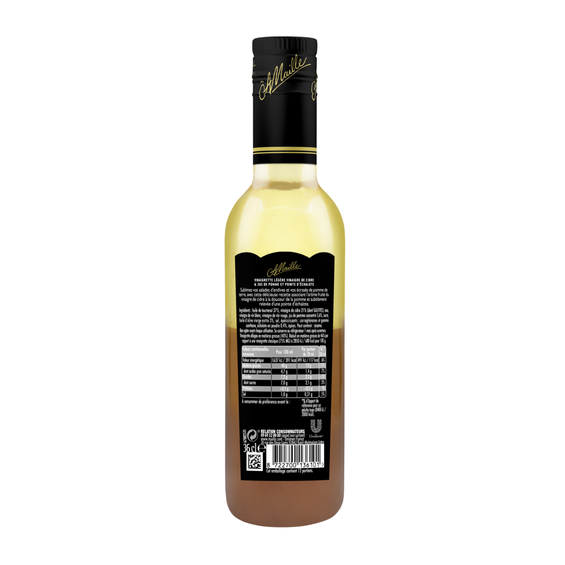 Vinaigrette Légère Vinaigre de Cidre Jus de Pomme Echalote 36 CL