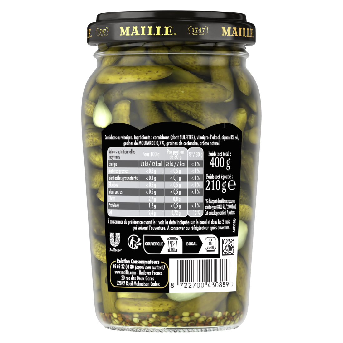 Cornichon mini saveur originale, 210g