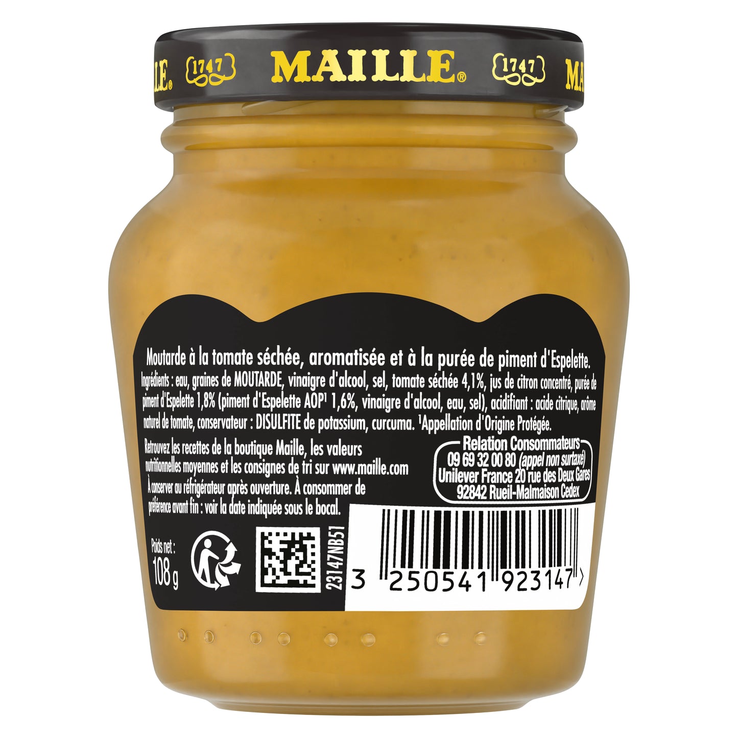 Moutarde Tomate Séchée et Piment d'Espelette, 108g