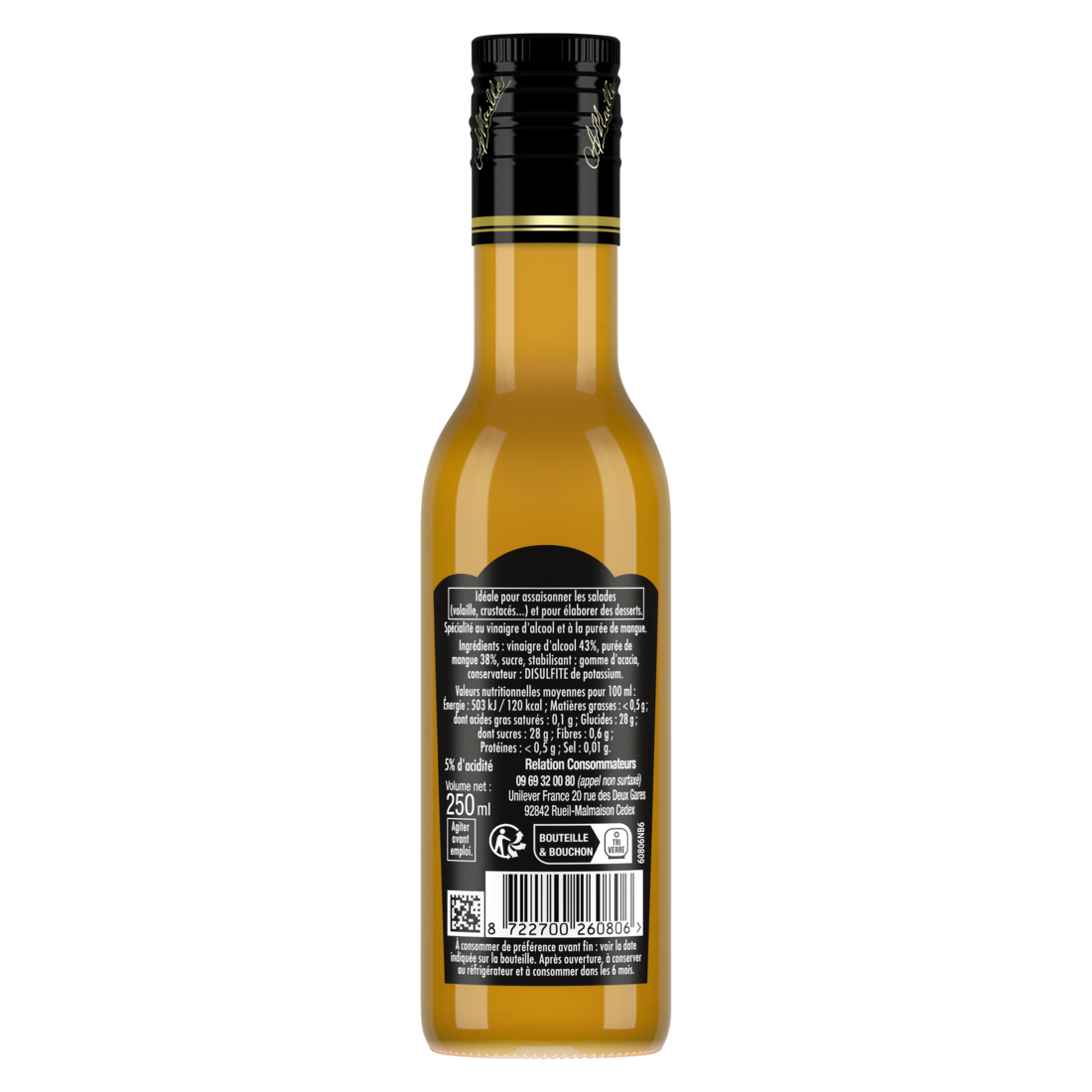 Spécialité au Vinaigre à la Purée de Mangue, 250ML