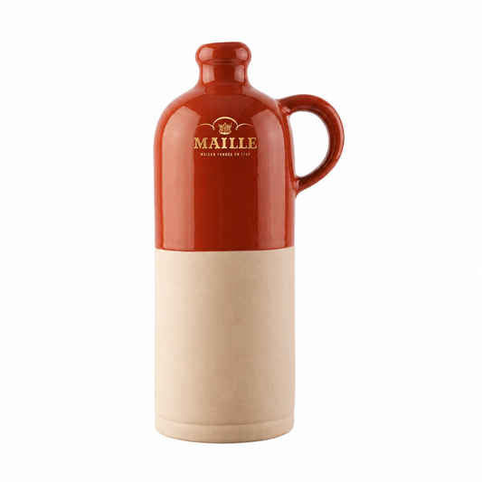 Cruchon Maille en céramique terracotta avec poignée, finition bicolore terracotta et beige, inspiré des couleurs de l'automne.