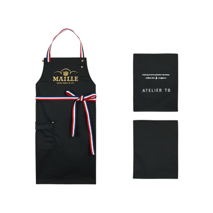 Tablier noir et tricolore