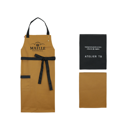 Tablier noir et caramel