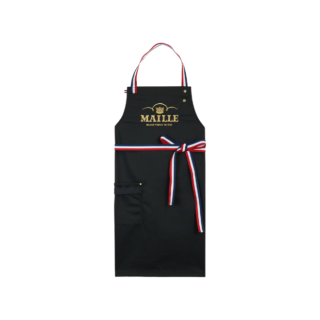 Tablier noir et tricolore