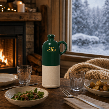 Cruchon Bi Matière Vert Forêt Maille de la Manufacture de Digoin