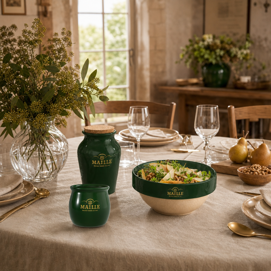 Pot à Sauce Vert Forêt de la Manufacture de Digoin