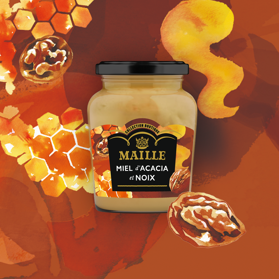 Moutarde Miel et Noix, 108g