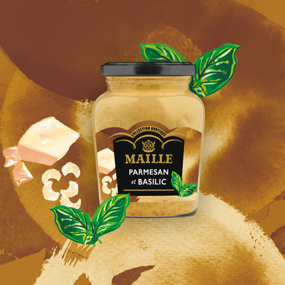 Moutarde Parmesan et Basilic, 108g
