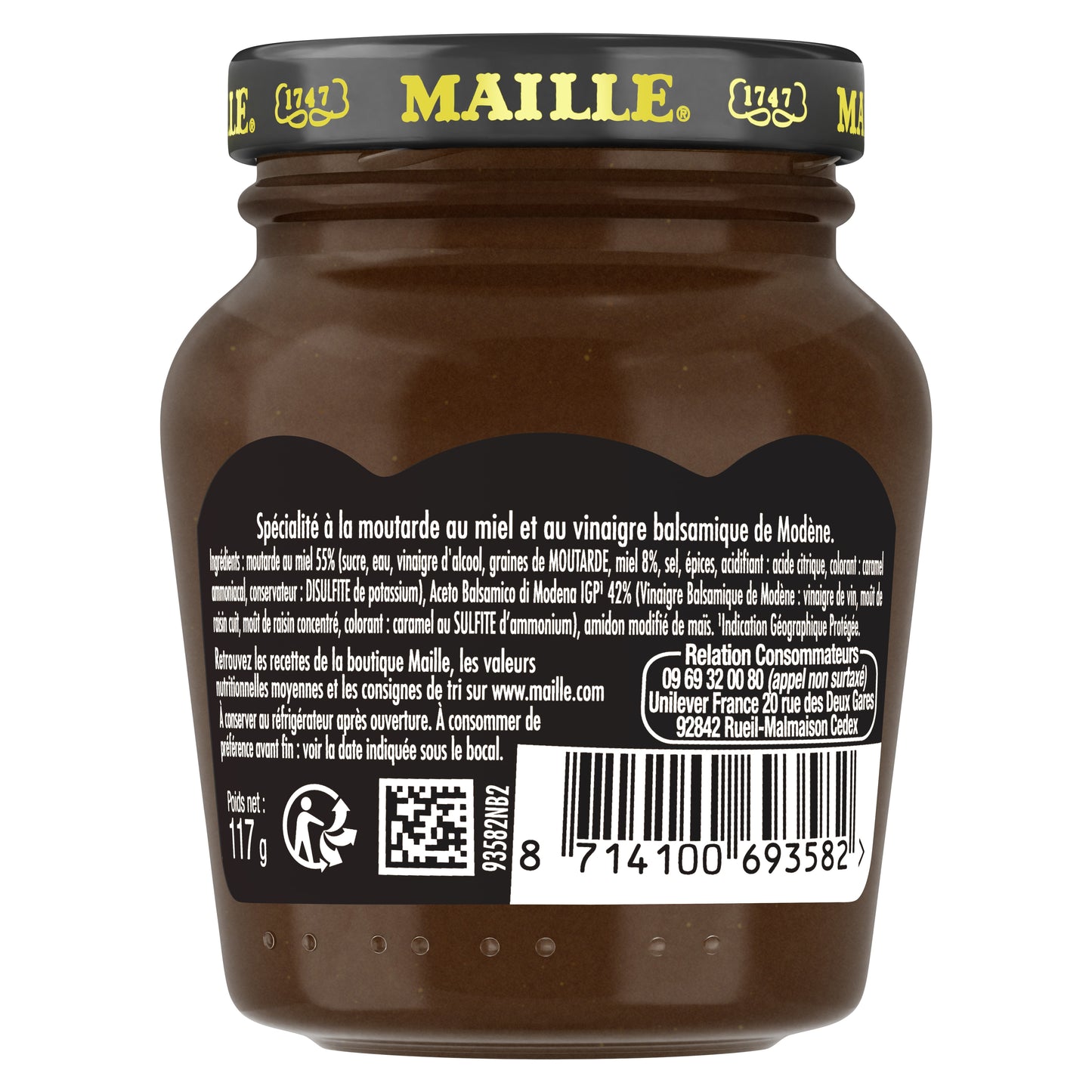 Spécialité à la Moutarde au Miel et Vinaigre Balsamique de Modène, 117g