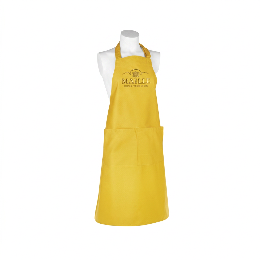 Tablier Jaune Maille logo doré