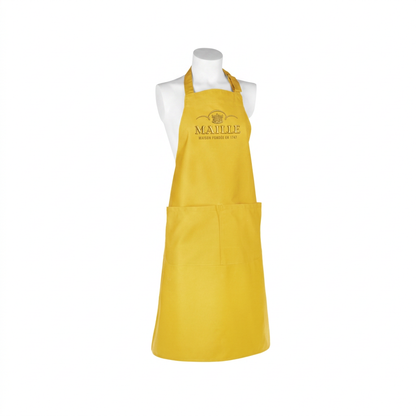 Tablier Jaune Maille logo doré