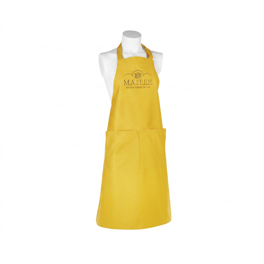 Tablier Jaune Maille logo doré