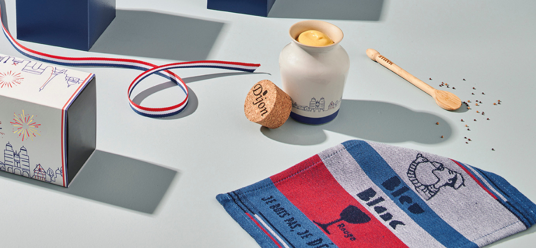 Para tapas Bleu Blanc Rouge tissé par la Maison Moutet