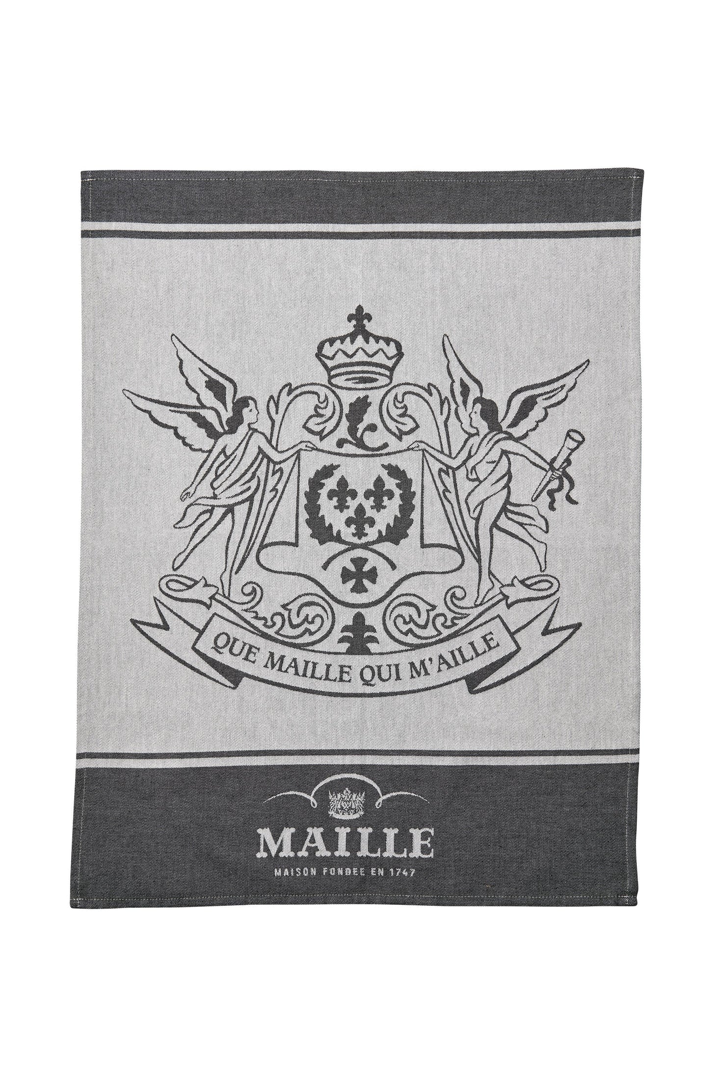 Torchon Blason Maille Tissé par la Maison Moutet