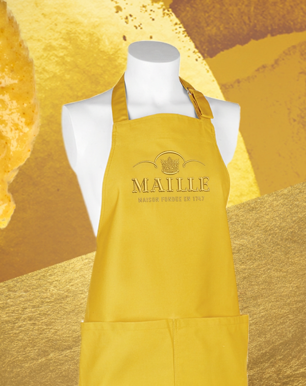 Tablier Jaune Maille logo doré