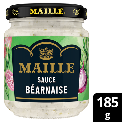 Sauce Béarnaise Maille 185 g à l'oignon rosé de Bretagne, sauce d'accompagnement traditionnelle idéale pour viandes, poissons et légumes