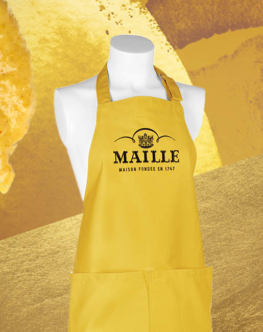 Tablier Jaune Maille logo noir